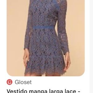 Adelyn Rae Navy Lace Long Sleeve Dress